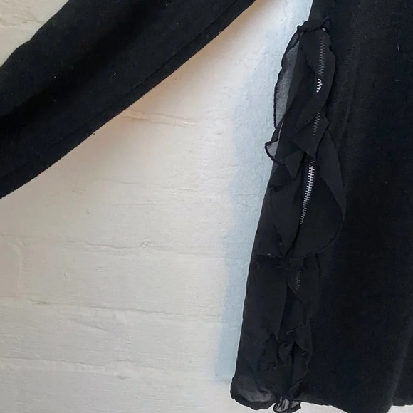 Zara Black Mixed Media Sweater Small - Picture 2 of 11